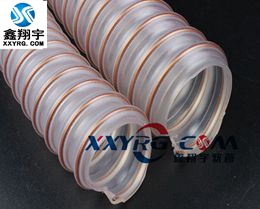 KS0905進口耐磨 工業 聚氨（ān）脂（zhī）pu透明鋼絲吸塵通風軟管（guǎn） 印刷機 掃地車用